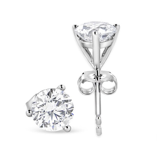 1ct TDW Lab-Created Diamond Solitaire Stud Earrings in 14k White Gold